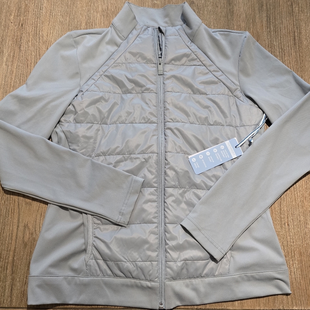 Southern Tide Josette Mixed Media Full Zip Gray Sz S NWT